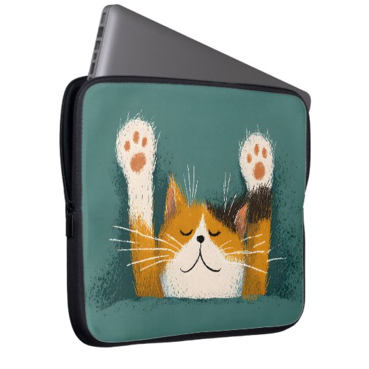 Niedlich Funny Cat Nickerchen Laptopschutzhülle (Vorne Rechts)