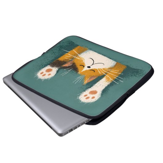 Niedlich Funny Cat Nickerchen Laptopschutzhülle (Vorne Knopf)