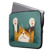 Niedlich Funny Cat Nickerchen Laptopschutzhülle (Vorderseite Links)