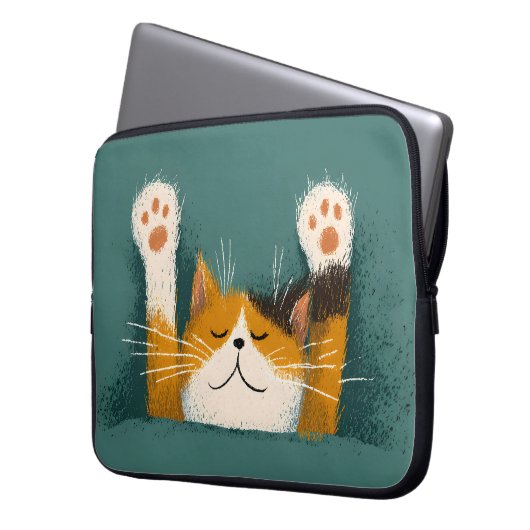 Niedlich Funny Cat Nickerchen Laptopschutzhülle (Vorderseite Links)