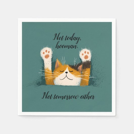 Niedlich Funny Cat Nickerchen Serviette (Vorderseite)