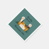 Niedlich Funny Cat Nickerchen Serviette (Ecke)