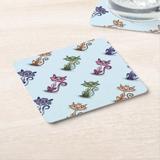 Niedlich Funny Cat Paper Untersetzer (angewinkelt)