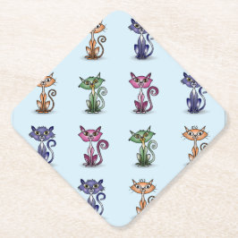 Niedlich Funny Cat Paper Untersetzer