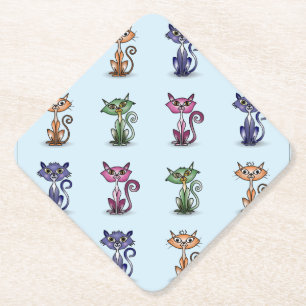 Niedlich Funny Cat Paper Untersetzer