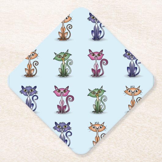 Niedlich Funny Cat Paper Untersetzer (Vorderseite)