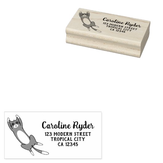 Niedlich Funny Cat Personalisiert Gummistempel (Stempel)