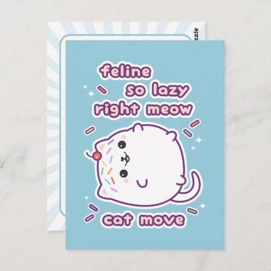 Niedlich Funny Cat Postkarte (Vorne/Hinten)