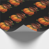 NIEDLICH FUNNY CAT PUMPKIN GESCHENKPAPIER (Ecke)