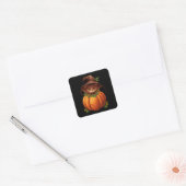 NIEDLICH FUNNY CAT PUMPKIN QUADRATISCHER AUFKLEBER (Umschlag)