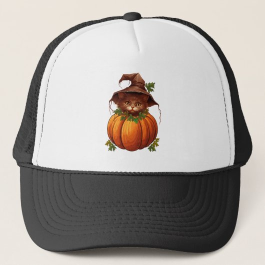 NIEDLICH FUNNY CAT PUMPKIN TRUCKERKAPPE (Vorderseite)
