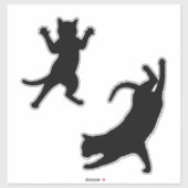 Niedlich Funny Cat Silhouette Aufkleber (Blatt)