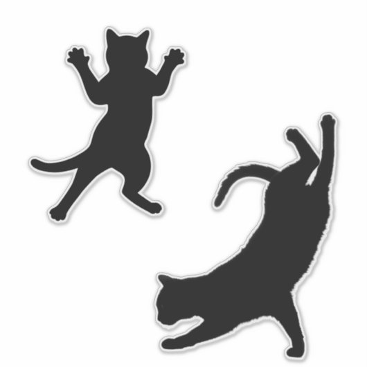 Niedlich Funny Cat Silhouette Aufkleber (Vorderseite)