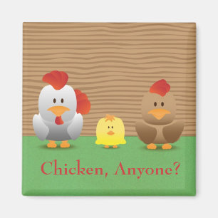Niedlich Funny Chickens Cartoon Kühlschrankmagnet