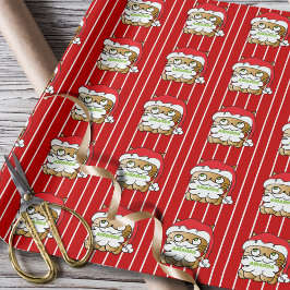 Niedlich Funny Christmas Cartoon Cat Personalisier Geschenkpapier