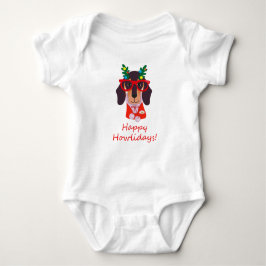 Niedlich Funny Christmas Hund Dackel Happy Howlida Baby Strampler