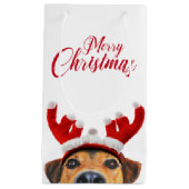 Niedlich Funny Christmas Hund Rentier Antler Headb Kleine Geschenktüte (Vorderseite)