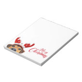 Niedlich Funny Christmas Hund Rentier Antler Headb Notizblock (Rotiert)