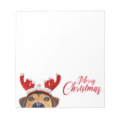 Niedlich Funny Christmas Hund Rentier Antler Headb Notizblock (Vorderseite)