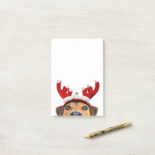 Niedlich Funny Christmas Hund Rentier Antler Headb Post-it Klebezettel