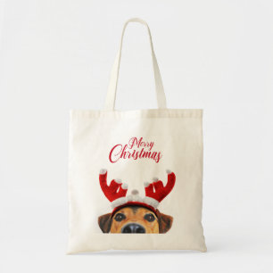 Niedlich Funny Christmas Hund Rentier Antler Headb Tragetasche