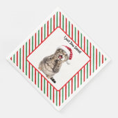 Niedlich Funny Christmas Kitten Cat Paper Napkin Serviette (Ecke)