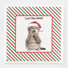 Niedlich Funny Christmas Kitten Cat Paper Napkin Serviette