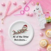 Niedlich Funny Christmas Lights Otter Rentiers Pappteller (Party)