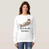 Niedlich Funny Christmas Lights Otter Rentiers Sweatshirt (Vorne ganz)
