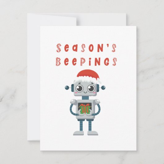 Niedlich Funny Christmas Robot Card Feiertagskarte (Vorderseite)