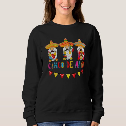 Niedlich Funny Cinco De Mayo Gnome Mexikanische Fi Sweatshirt (Vorderseite)