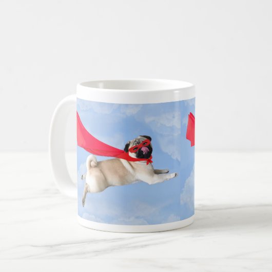 Niedlich Funny Cool Super Dog Biscuit Mops Tasse (Vorderseite Links)