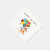 Niedlich Funny Corgi Happy Birthday Paper Napkin Serviette (Ecke)