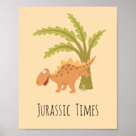 Niedlich Funny Dinosaur Dino Peeing Jurassic Fern Poster