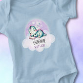 Niedlich Funny Dinosaur Personalisiert Name Unisex Baby Strampler