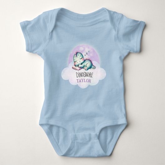Niedlich Funny Dinosaur Personalisiert Name Unisex Baby Strampler (Vorderseite)