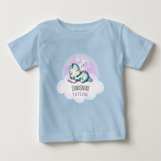 Niedlich Funny Dinosaurier Personalisiert Name Kid Baby T-shirt (Vorderseite)