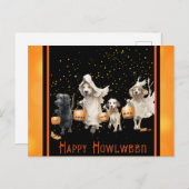 Niedlich Funny Dog Happy Halloween Howlween Postkarte (Vorne/Hinten)