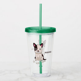 Niedlich & Funny Dog individuelle Name Tumbler Acryltrinkbecher