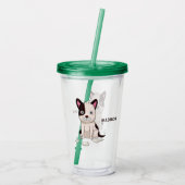 Niedlich & Funny Dog individuelle Name Tumbler Acryltrinkbecher (Rückseite)