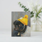 NIEDLICH FUNNY DOG OIL PAINING POSTKARTE (Stehend Vorderseite)