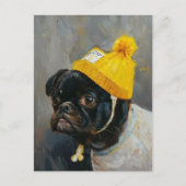 NIEDLICH FUNNY DOG OIL PAINING POSTKARTE (Vorderseite)