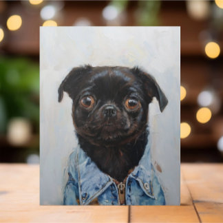 NIEDLICH FUNNY DOG OIL PAINING POSTKARTE
