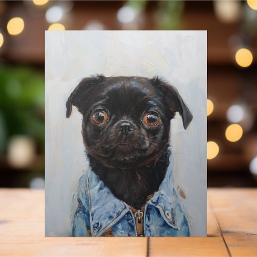 NIEDLICH FUNNY DOG OIL PAINING POSTKARTE