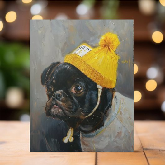 NIEDLICH FUNNY DOG OIL PAINING POSTKARTE