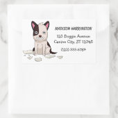 Niedlich & Funny Dog Sondertext & Farbaufkleber Rechteckiger Aufkleber (Tasche)