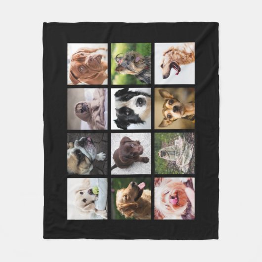 Niedlich- & Funny Dogs Foto Collage Fleece Decke (Vorderseite)