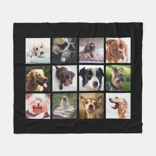 Niedlich- & Funny Dogs Foto Collage Fleece Decke (Vorderseite (Horizontal))