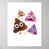 Niedlich Funny Emoji Pink Bow Süsse Poo - Emoji Ge Poster (Vorne)