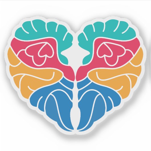 Niedlich Funny farbig Liebe Aufkleber (Vorderseite)